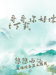 哥哥你好坏txt下载