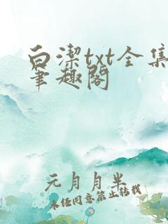 白洁txt全集笔趣阁