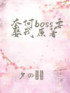 奈何boss要娶我原著