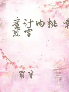 蜜汁肉桃 棠梨煎雪