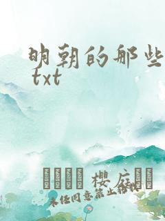 明朝的那些事儿 txt