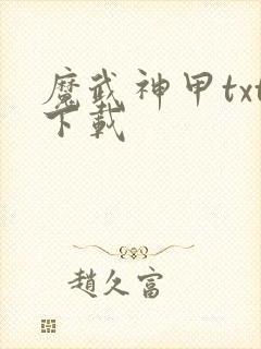 魔武神甲txt下载