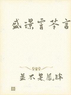 盛璟霄芩言小说