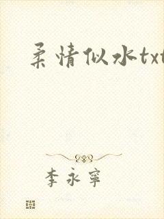 柔情似水txt