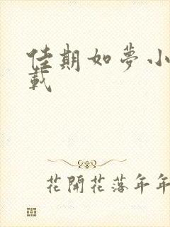 佳期如梦小说下载