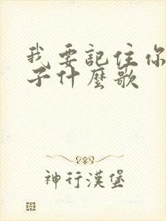 我要记住你的样子什么歌