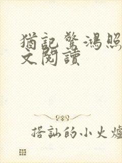 犹记惊鸿照影全文阅读