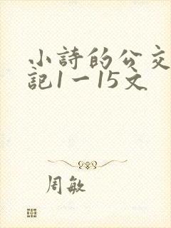小诗的公交车日记1一15文