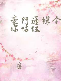 豪门通缉令老婆你站住