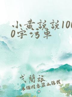 小黄说说1000字污车