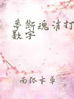 梦断魂消打三个数字