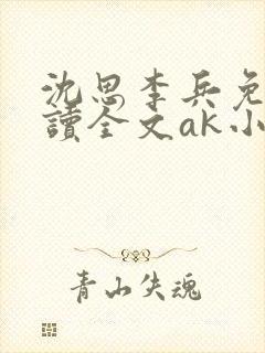 沈思李兵免费阅读全文ak小说