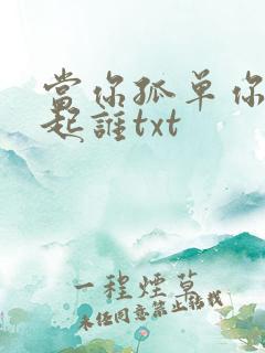 当你孤单你会想起谁txt