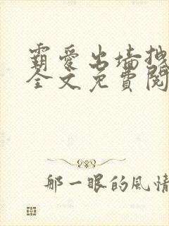 霸爱出墙拽公主全文免费阅读