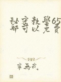 秘密教学65在哪可以免费阅读