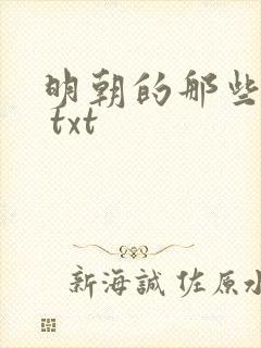 明朝的那些事儿 txt