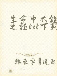 生命中不能承受之轻txt下载