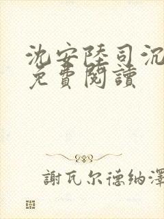 沈安陆司沉小说免费阅读