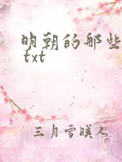 明朝的那些事儿 txt