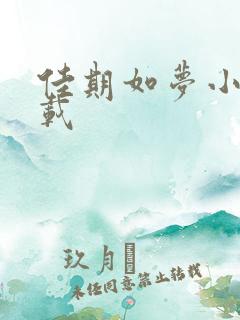 佳期如梦小说下载