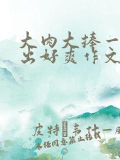 大肉大捧一进一出好爽作文