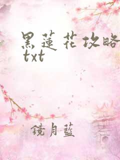 黑莲花攻略手册 txt
