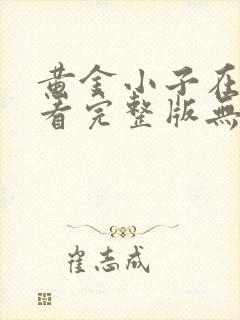 黄金小子在线观看完整版无删减高清