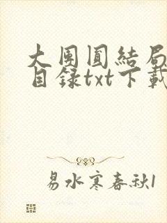 大团圆结局全文目录txt下载
