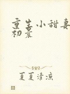 重生小甜妻 慕初晨