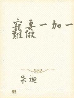 宠妻一加一老婆难做