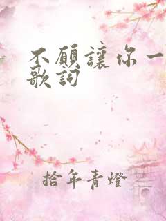 不愿让你一个人歌词
