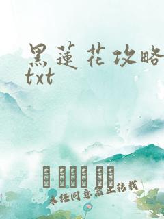 黑莲花攻略手册txt