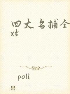 四大名捕全集txt