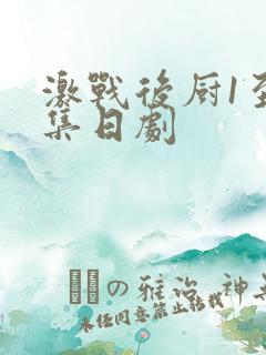 激战后厨1至5集日剧