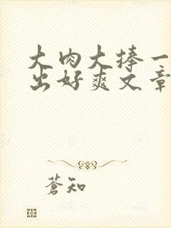大肉大捧一进一出好爽文章