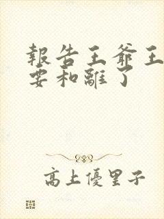 报告王爷王妃又要和离了