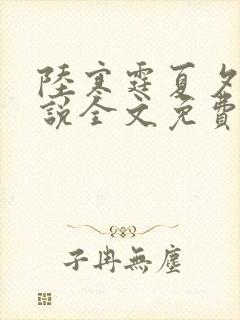 陆寒霆夏夕绾小说全文免费阅读落秋