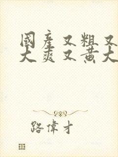 国产又粗又猛又大爽又黄大爷