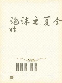 泡沫之夏全集txt