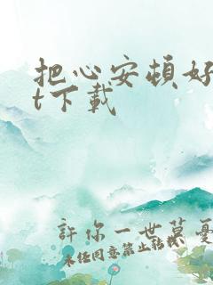 把心安顿好txt下载