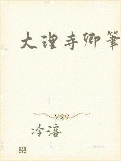 大理寺卿笔趣阁