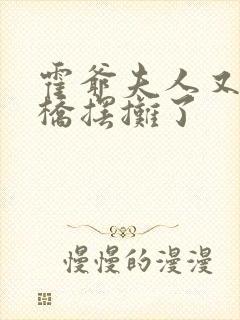 霍爷夫人又去天桥摆摊了