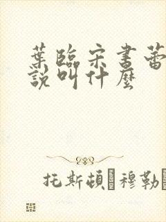 叶临宋书蕾的小说叫什么