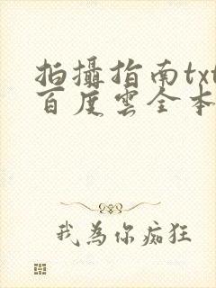 拍摄指南txt百度云全本