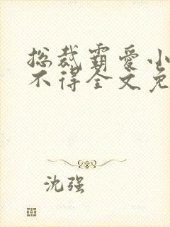 总裁霸爱小妻惹不得全文免费阅读