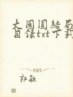 大团圆结局全文目录txt下载