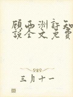 顾西洲许知意小说全文免费阅读