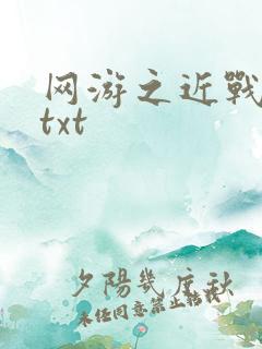 网游之近战法师txt