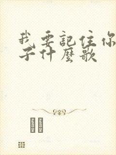 我要记住你的样子什么歌