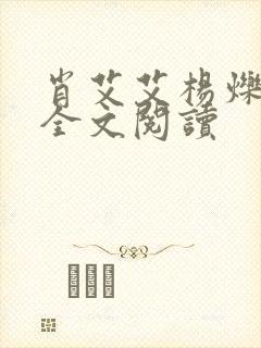 肖艾艾杨烁小说全文阅读